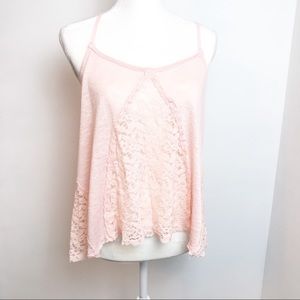 Elodie Pink Lace Tank Top-Large